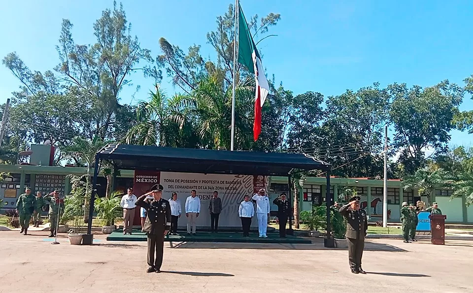 Toma protesta nuevo titular de la 34 Zona Militar en el Estado