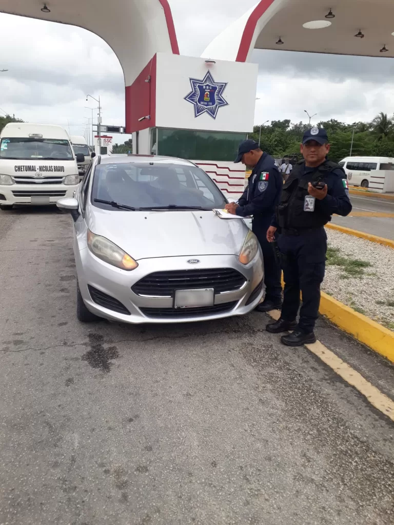 Un detenido y un auto recuperado en un retén de Chetumal