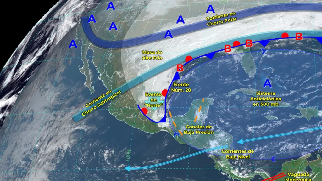 Pronostican lluvias fuertes y descenso de la temperatura en Quintana Roo