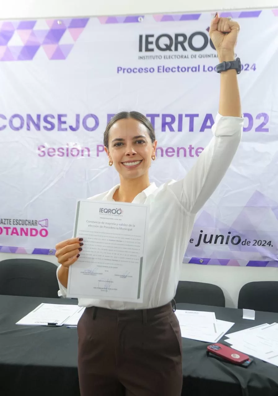 Ana Patricia Peralta tiene su constancia como presidente municipal electa de Benito Juárez