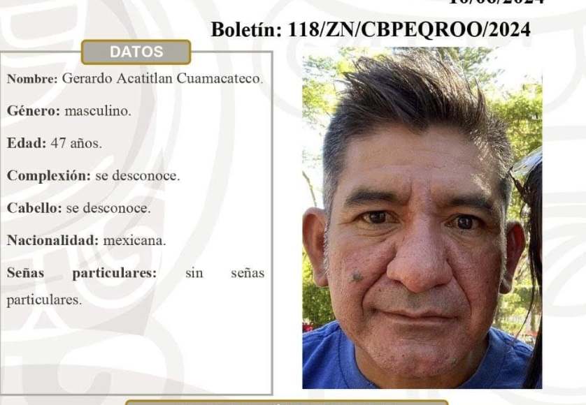 Desaparece en Tulum un hombre de 47 años