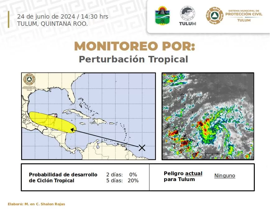 Tulum se prepara ante perturbación con potencial de desarrollo ciclónico