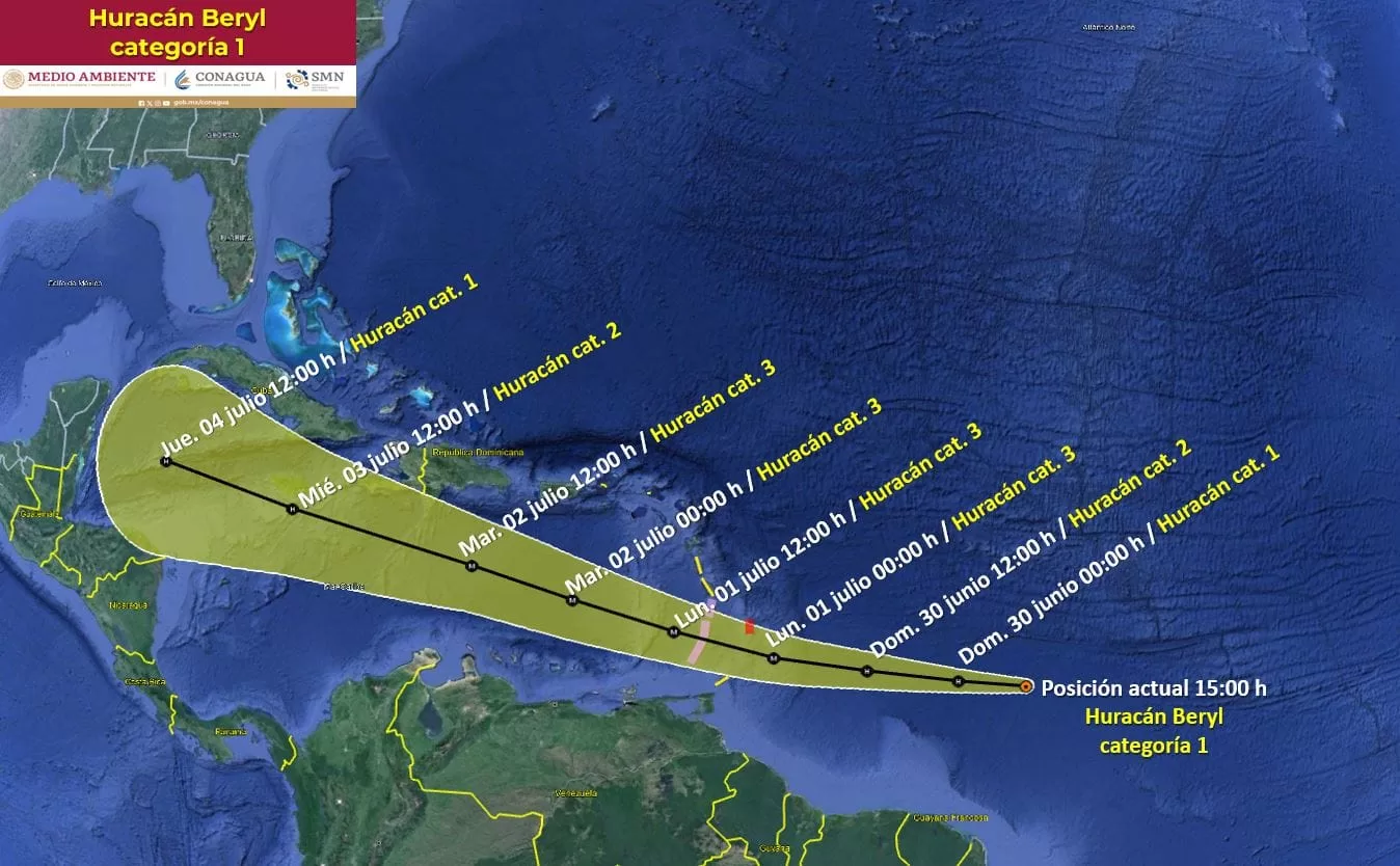 Se forma el huracán “Berryl” a más de 4,100 kilómetros de las costas de Quintana Roo