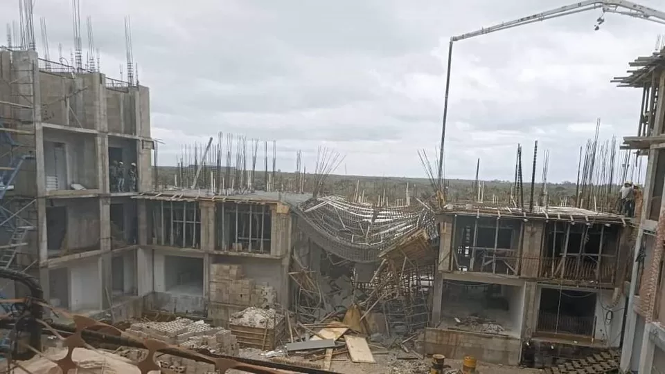 Clausuran por derrumbe de techo hotel en construcción en Tulum