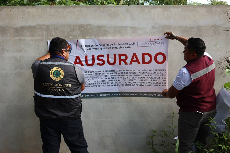 Clausuran desarrollo habitacional irregular en Cancún por falta de permisos