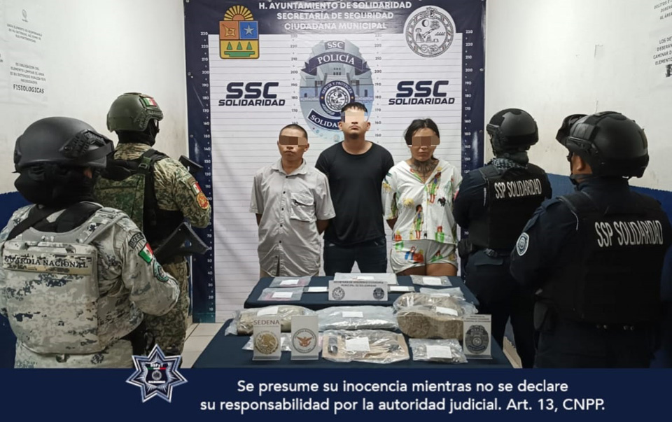 Tres detenidos con drogas y un arma de fuego en un auto robado 