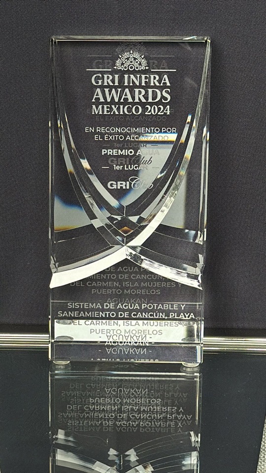 Aguakan recibe el premio Agua-Gestión Sostenible en los GRI Infra Awards México