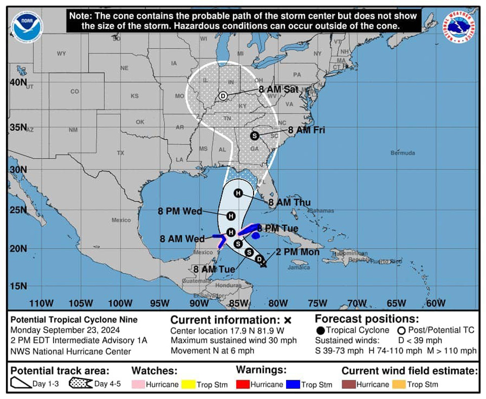 Emiten Alerta azul en Quintana Roo por formación de potencial ciclón tropical