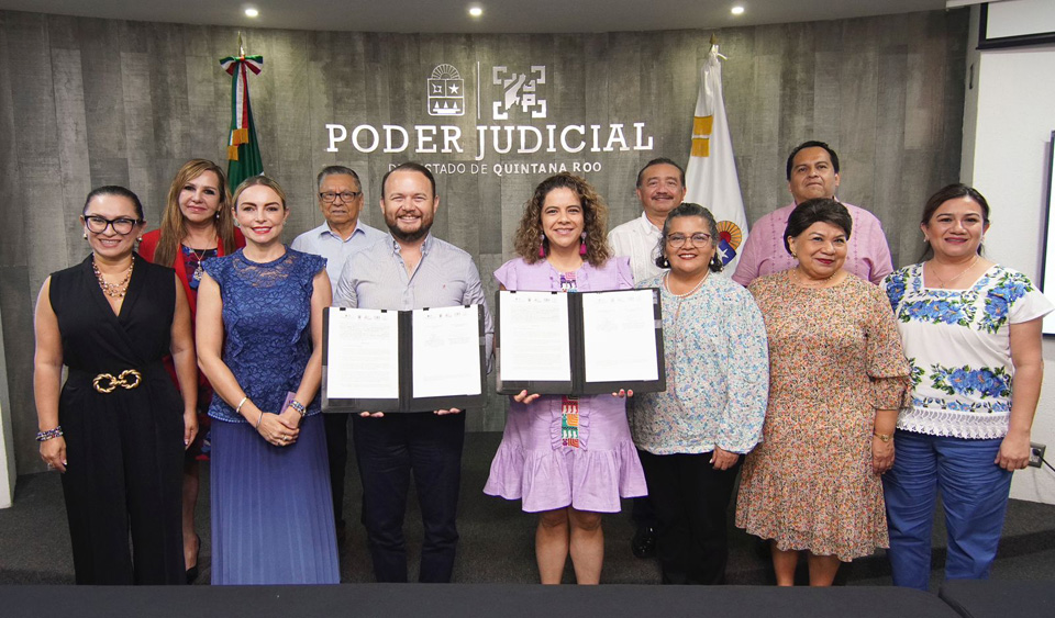 Firman convenio de colaboración los Poderes judiciales de QRoo y Oaxaca