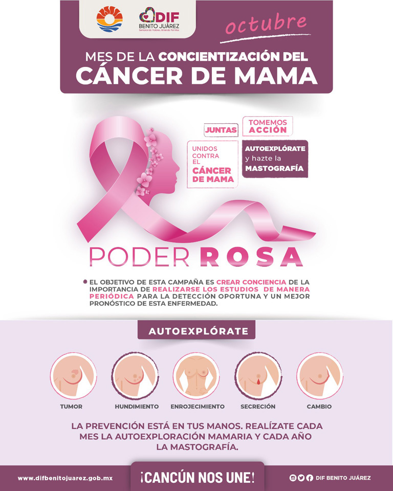 Arranca DIF campaña “Poder Rosa”, para prevención del cáncer de mama