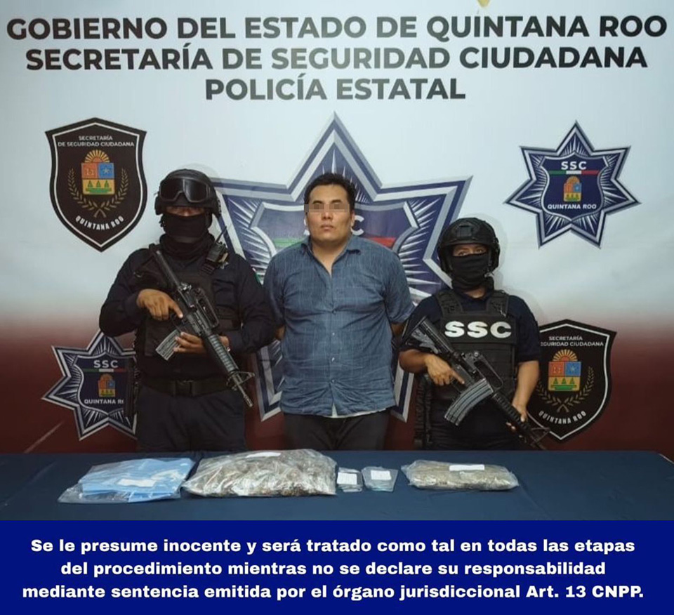 Sorprendido cuando entregaba droga en Cancún, llevaba cerca de 200 dosis