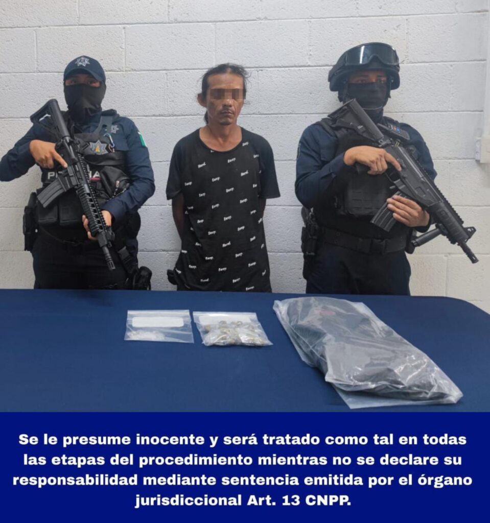 Detenido individuo en Cozumel con bolsitas de marihuana y crack