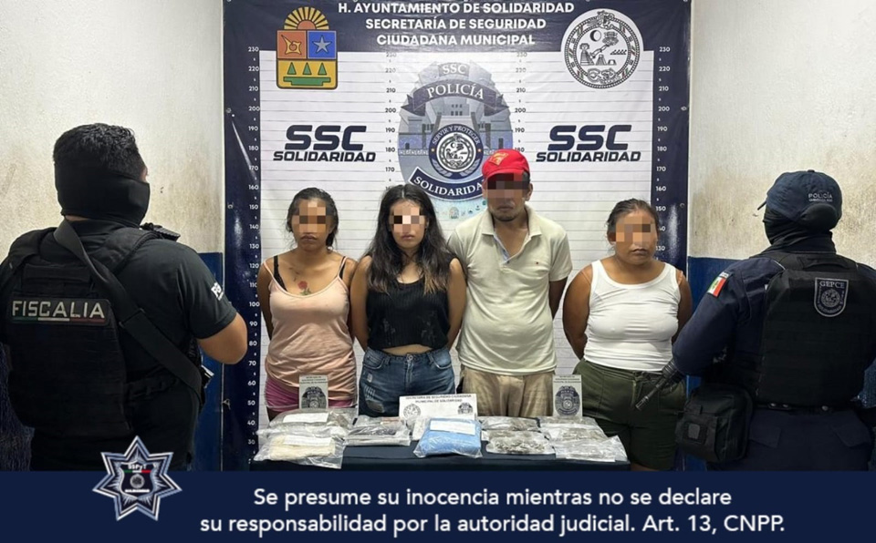 Cuatro detenidos cuando intercambiaban droga en Villas del Sol