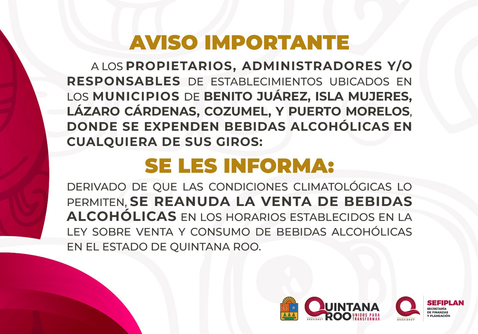 Levanta Mara Lezama la “Ley Seca” y alertas por huracán