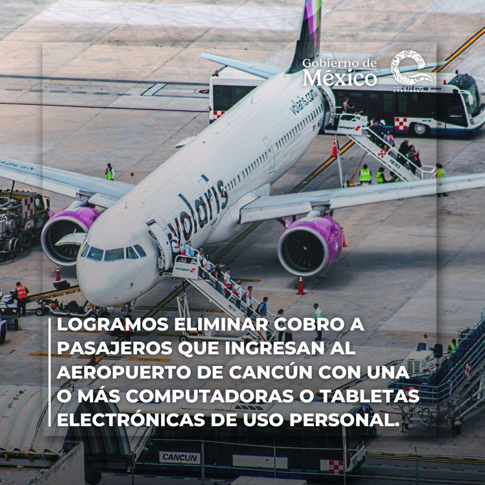 Eliminan cobro por ingreso de dispositivos electrónicos en el aeropuerto de Cancún