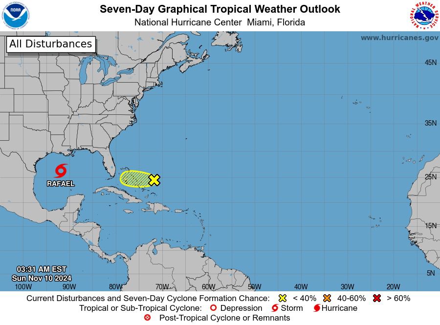 "Rafael", degradado a tormenta tropical, sigue perdiendo fuerza