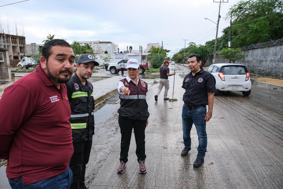 Mara Lezama verifica acciones para evitar encharcamientos en Cancún