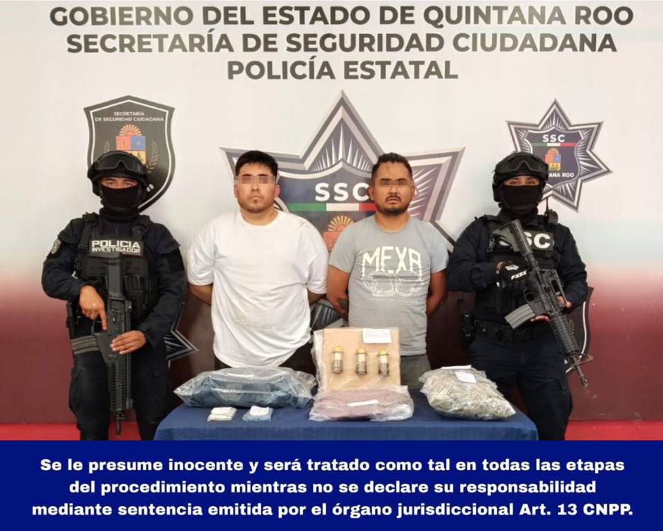 Detención de dos hombres con droga y granadas