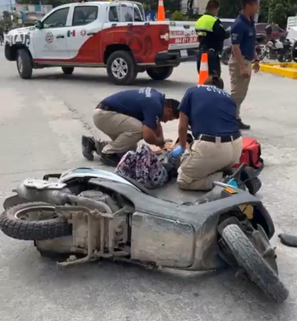 Motociclista menor de edad, lesionada en hecho de tránsito