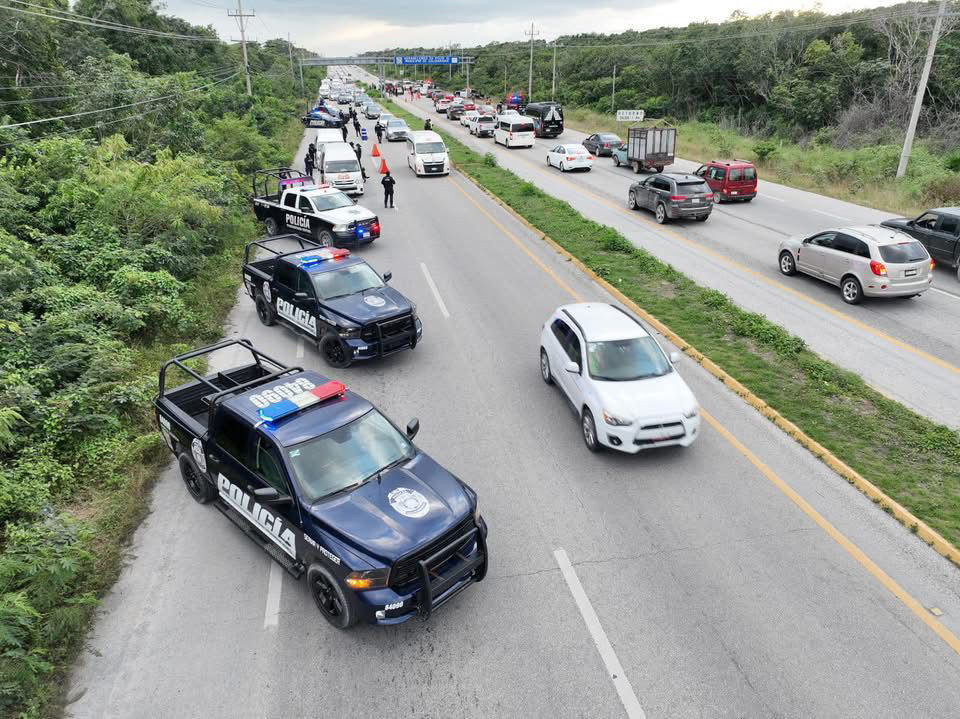 El “Operativo Blindaje Riviera Maya” refuerza seguridad en la vía Playa-Tulum