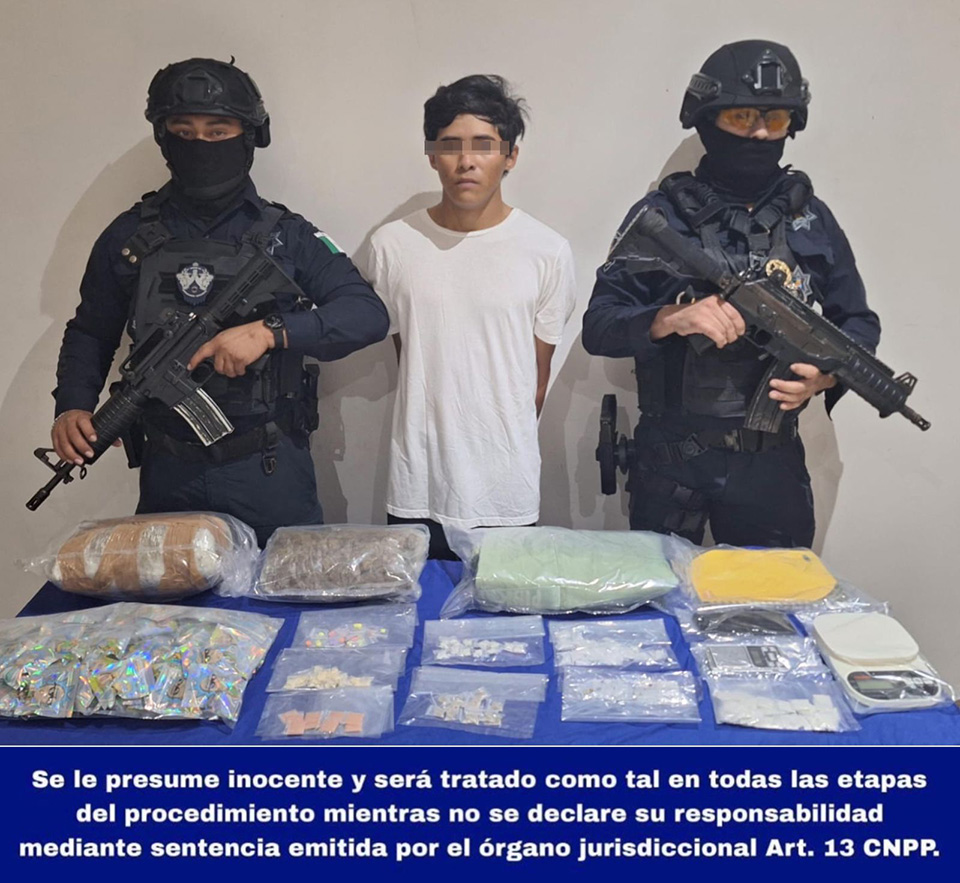 Detenido en Tulum con todo tipo de enervantes