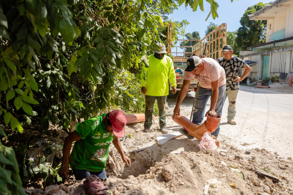 Garantizan drenaje sanitario de calidad a la colonia Ejido de Tulum