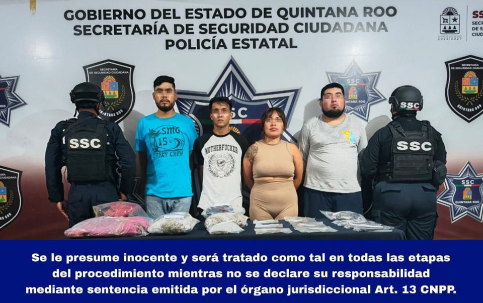 Una mujer y tres hombres detenidos con más de 200 dosis de drogas